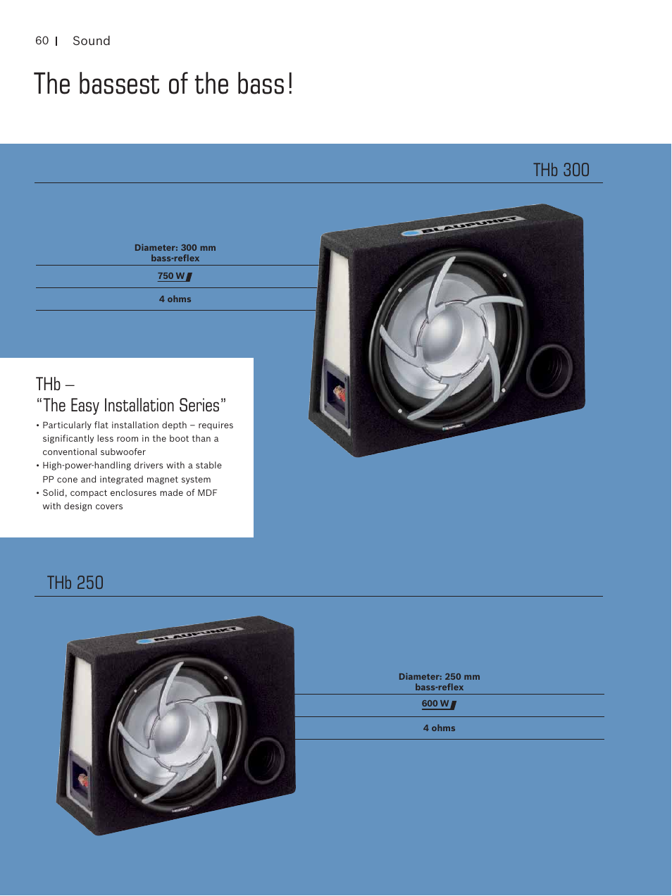 The bassest of the bass, Thb – “the easy installation series | Blaupunkt Car Multimedia User Manual | Page 60 / 92
