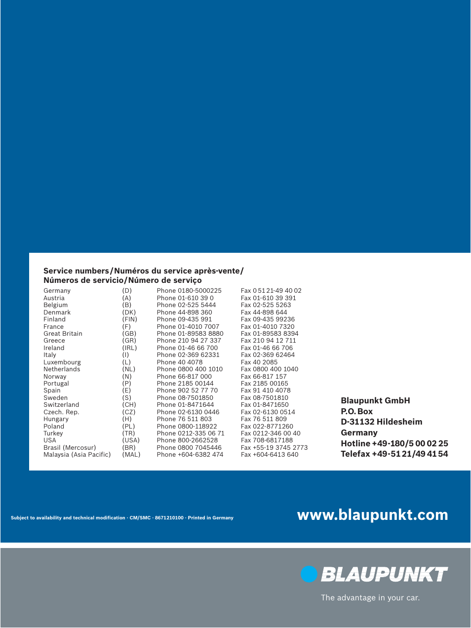 Blaupunkt Car Multimedia User Manual | Page 92 / 92
