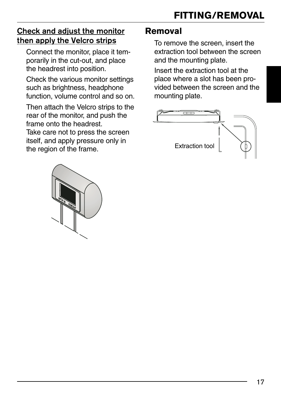 Fitting/removal, Removal | Blaupunkt 7" IVMS-7001 User Manual | Page 7 / 11