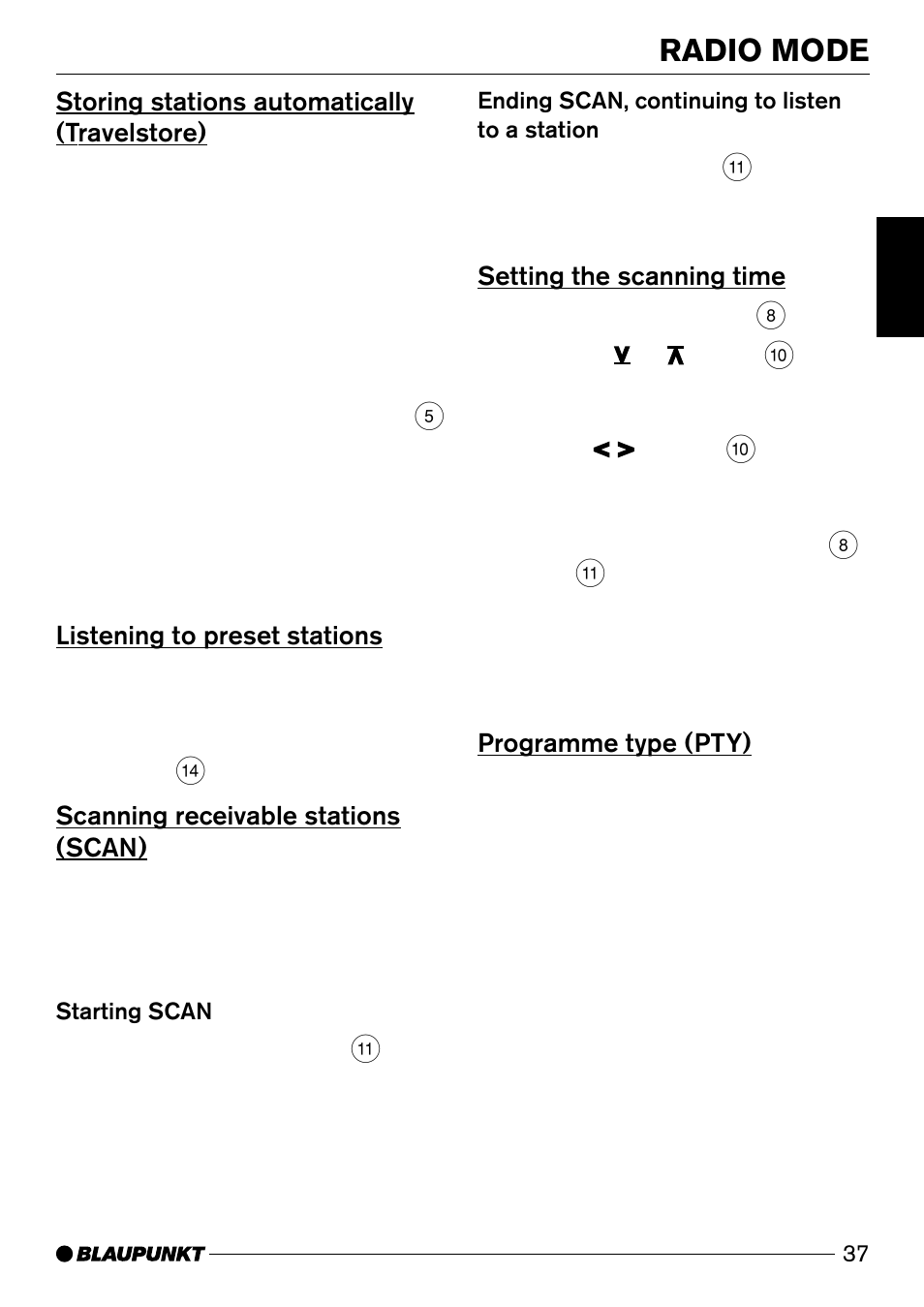 Radio mode | Blaupunkt Wiesbaden CD51 User Manual | Page 12 / 26