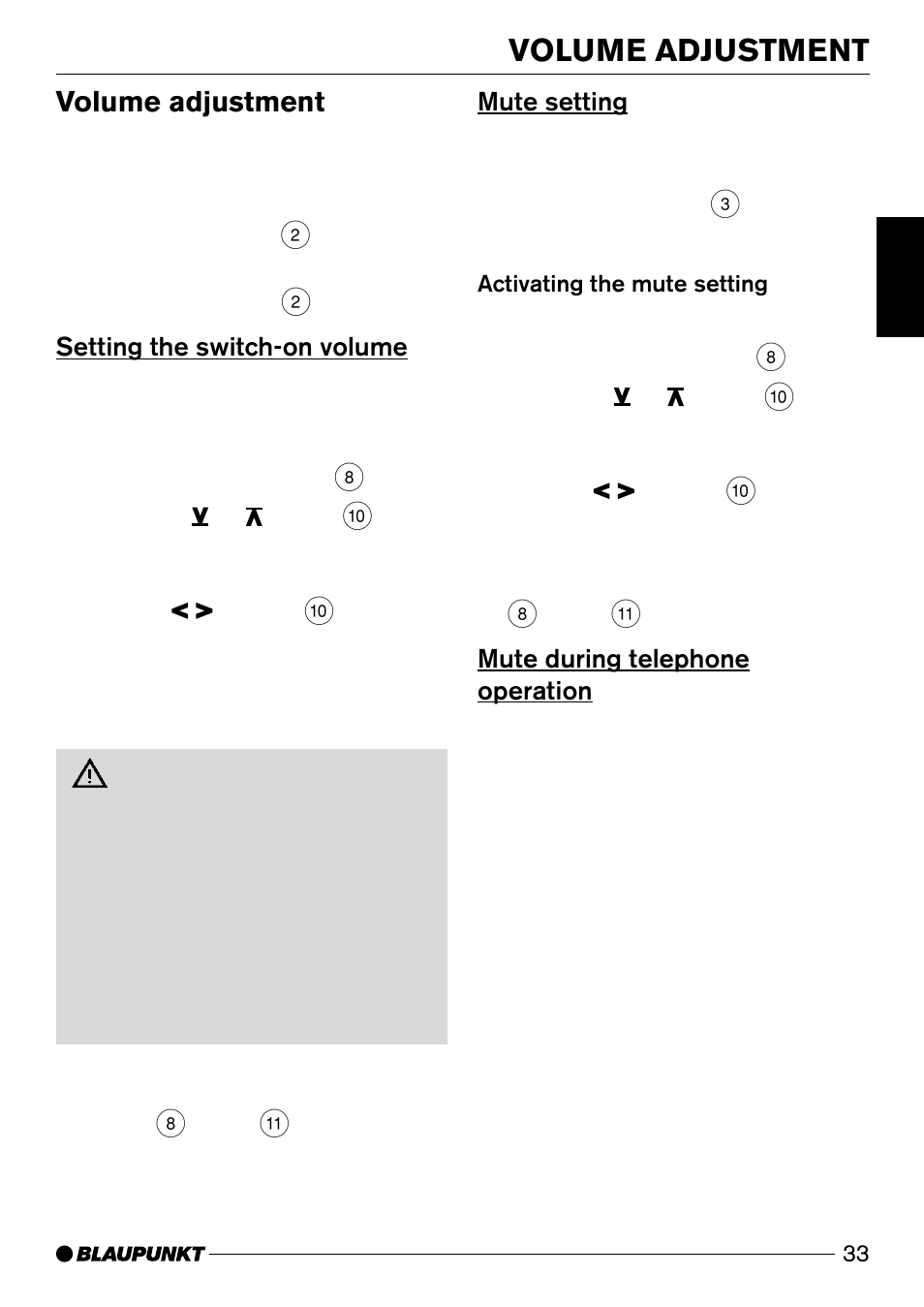 Volume adjustment | Blaupunkt Wiesbaden CD51 User Manual | Page 8 / 26