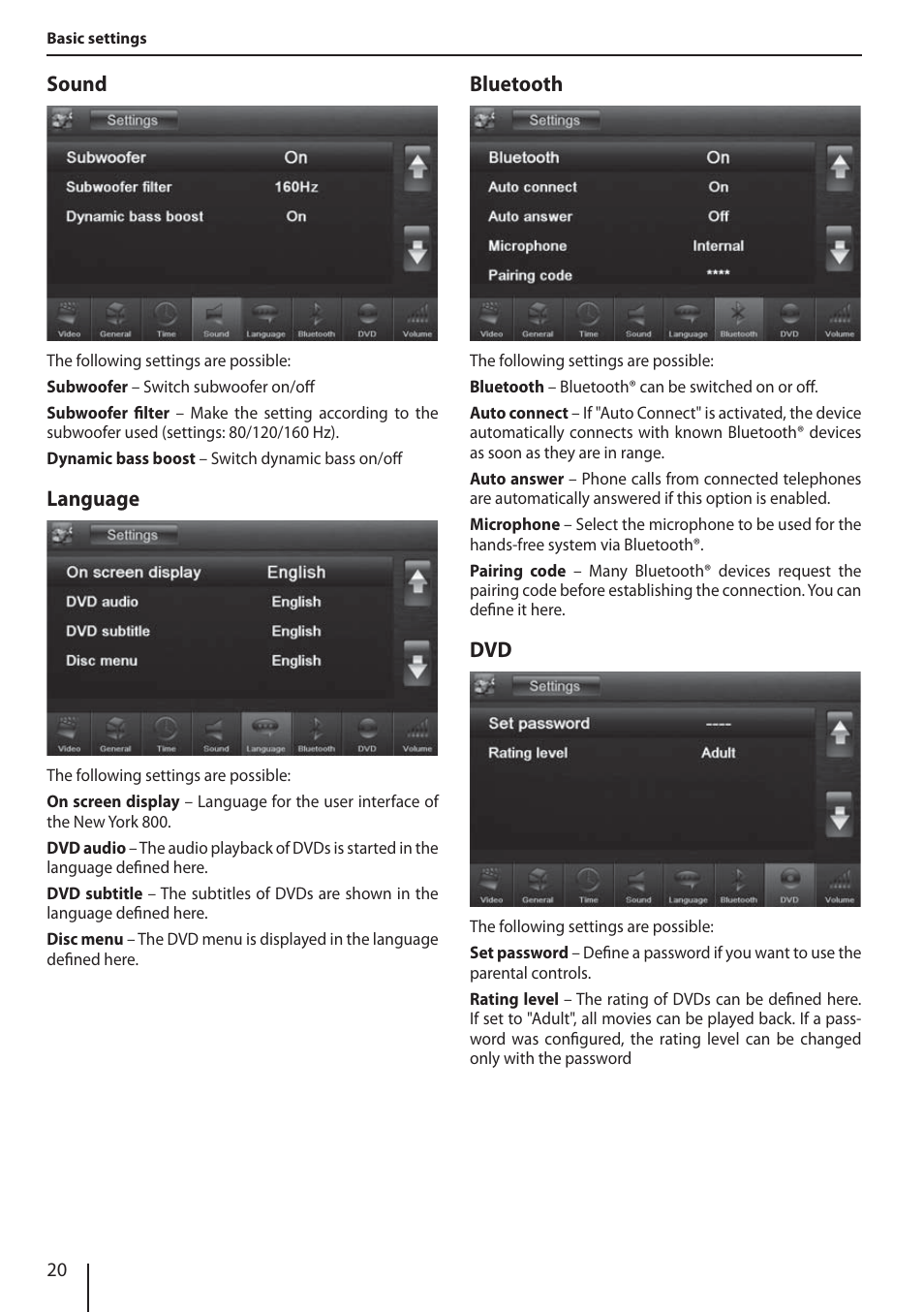 Blaupunkt NEW YORK 800 User Manual | Page 20 / 24