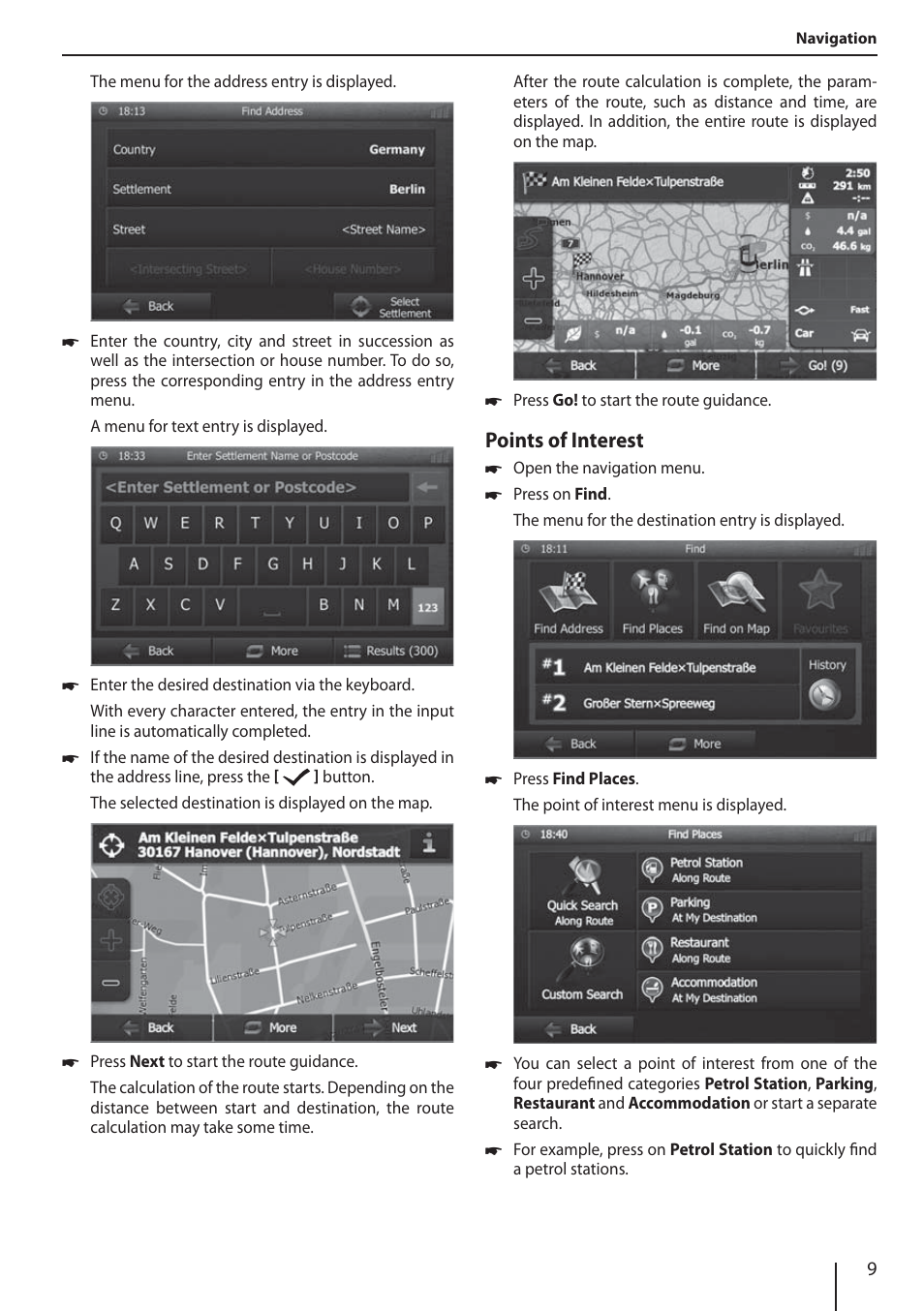 Points of interest | Blaupunkt NEW YORK 800 User Manual | Page 9 / 24