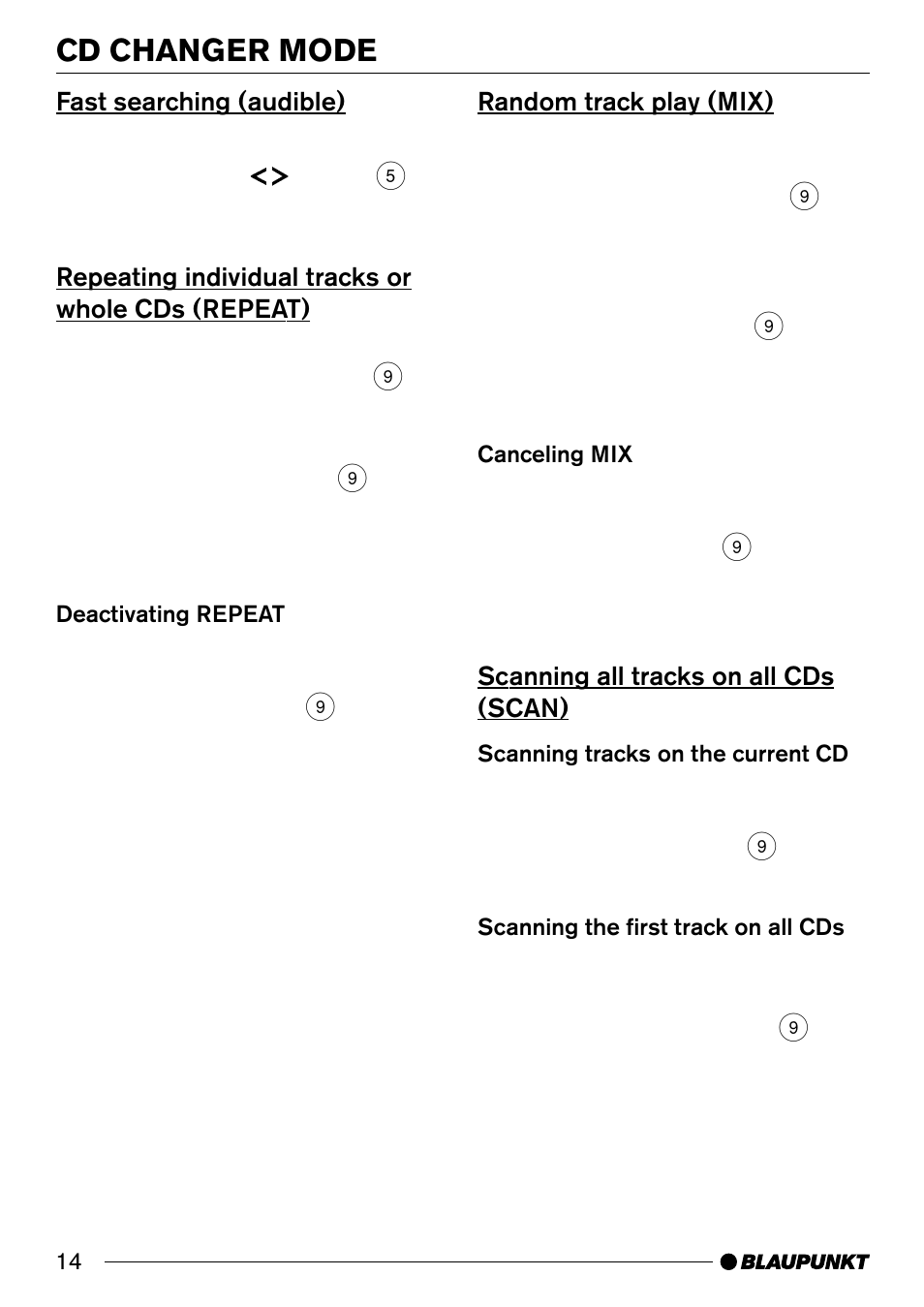 Cd changer mode | Blaupunkt CD32 User Manual | Page 14 / 26