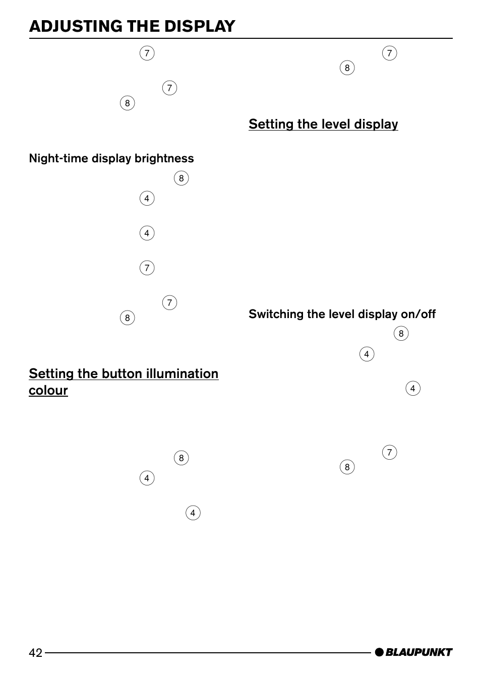 Adjusting the display | Blaupunkt Arizona DJ73 User Manual | Page 13 / 33