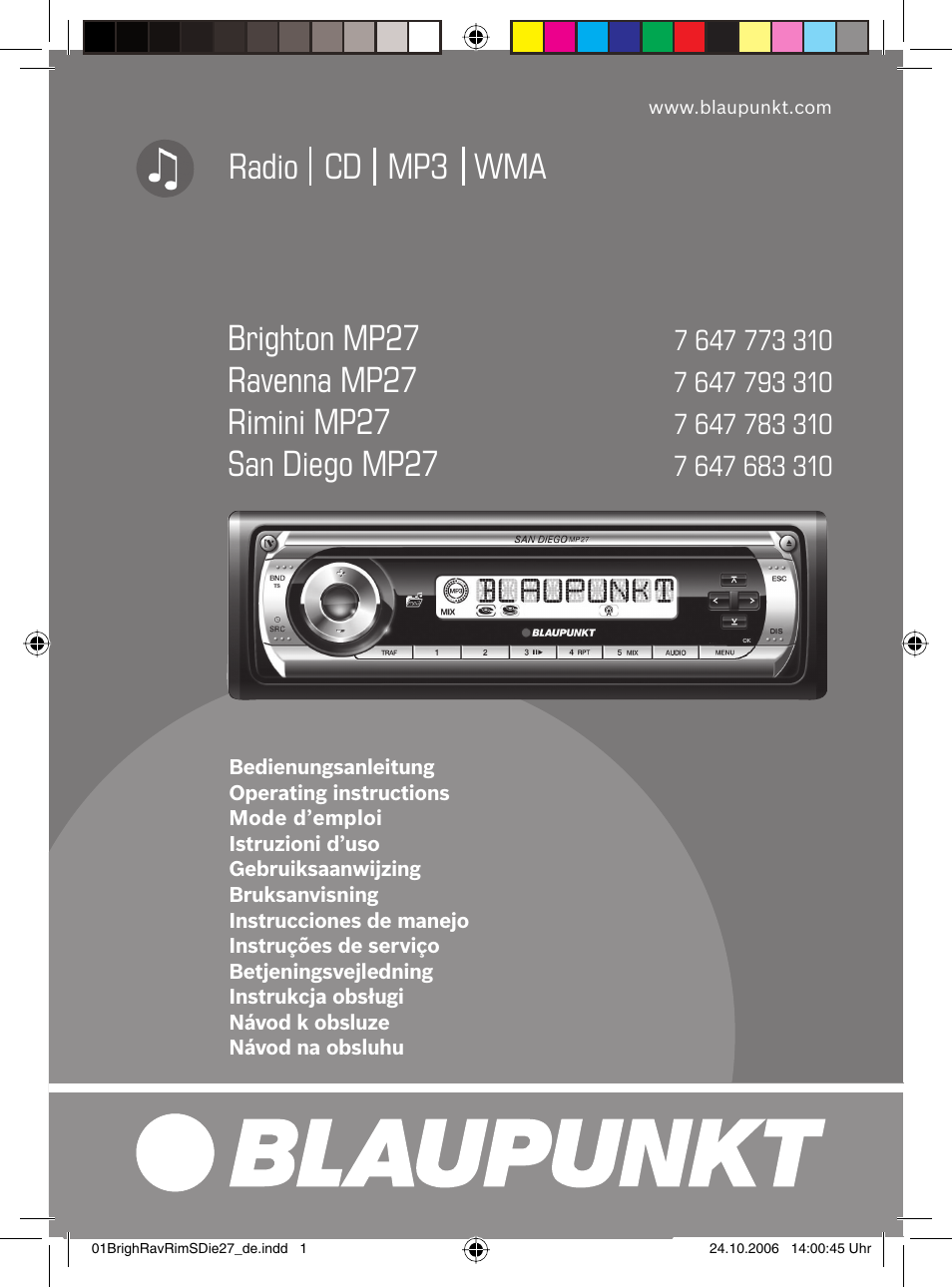 Blaupunkt BRIGHTON MP27 User Manual | 30 pages