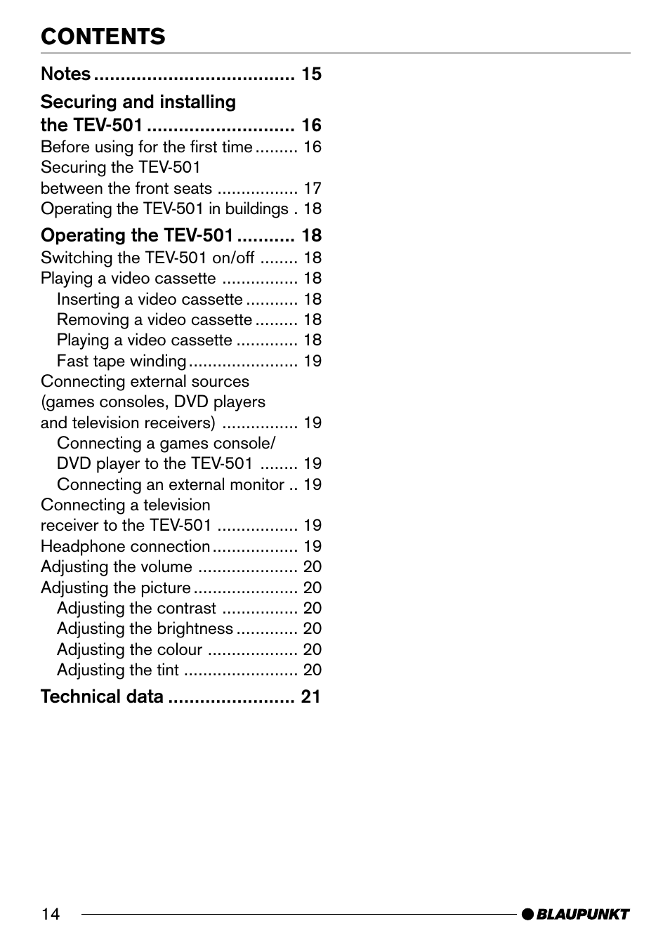 Blaupunkt TEV-501 User Manual | Page 5 / 13