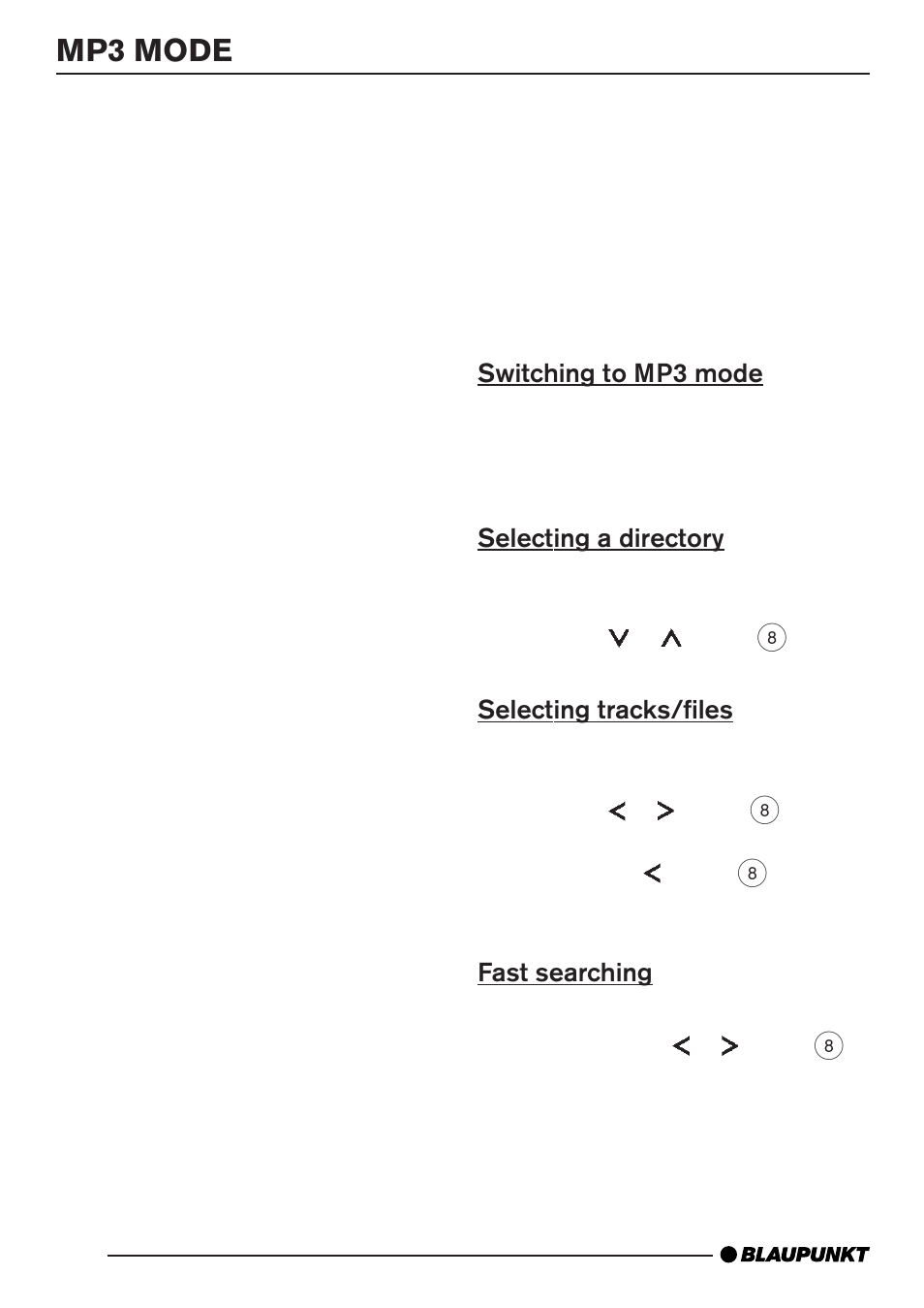 Mp3 mode | Blaupunkt MP35 User Manual | Page 16 / 26