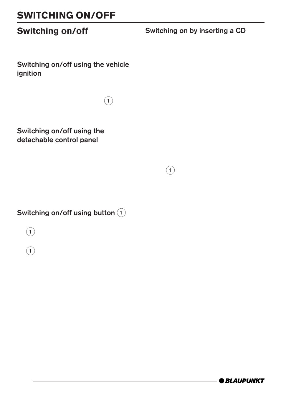 Switching on/off | Blaupunkt MP35 User Manual | Page 8 / 26