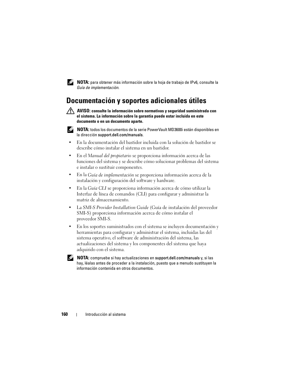 Documentación y soportes adicionales útiles | Dell POWERVAULT MD3620I User Manual | Page 162 / 222