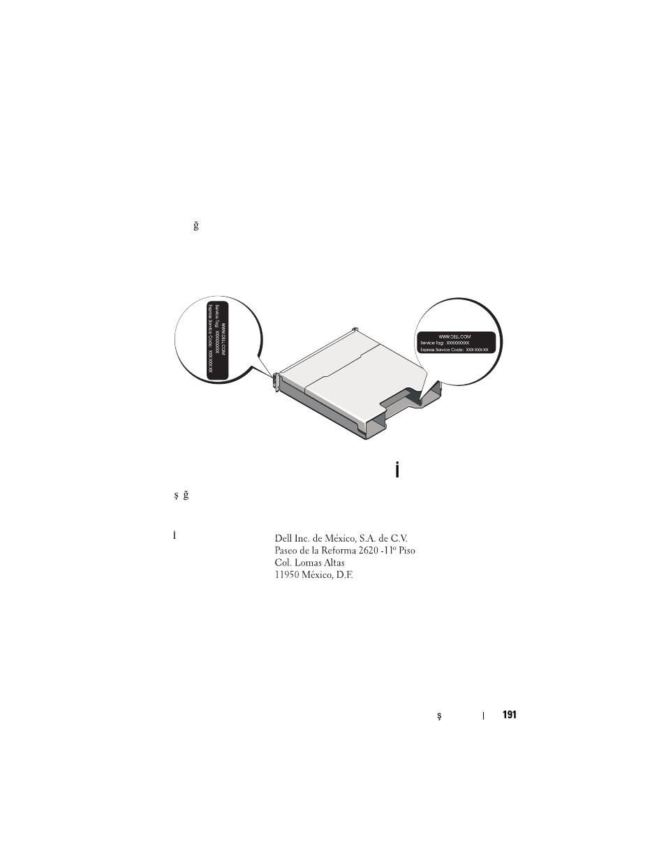 Servis etiketinizin yerini bulma, Nom bilgisi (yalnızca meksika için), Nom bilgisi (yalnızca meksika i çin) | Dell POWERVAULT MD3620I User Manual | Page 193 / 222