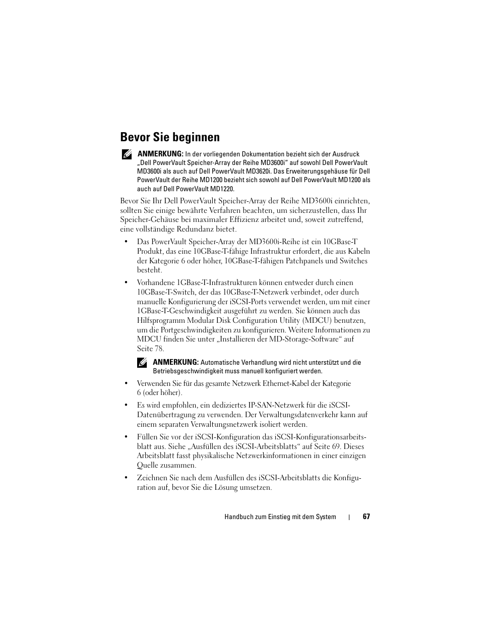 Bevor sie beginnen | Dell POWERVAULT MD3620I User Manual | Page 69 / 222