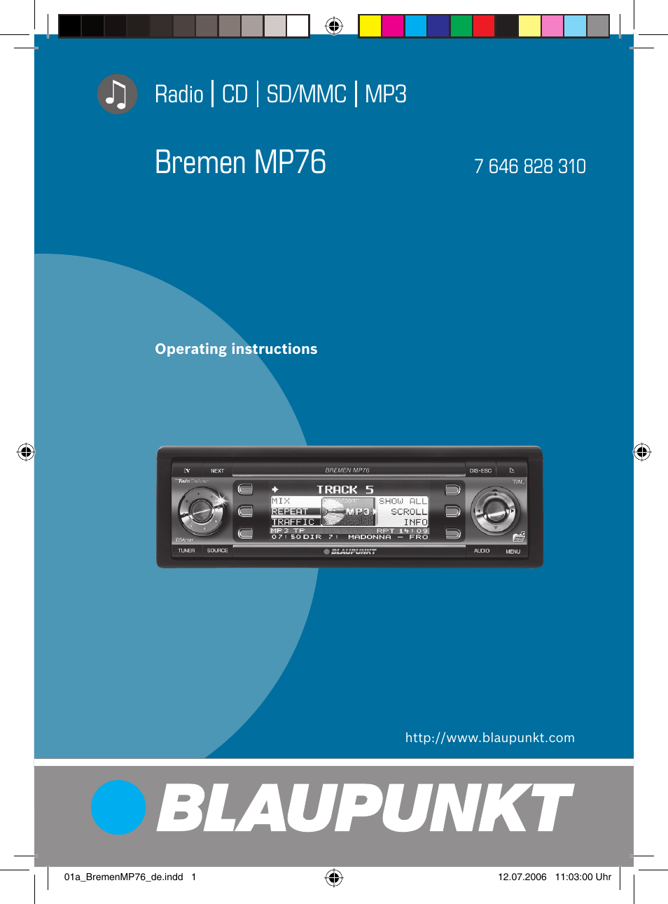 Blaupunkt BREMEN MP76 User Manual | 55 pages