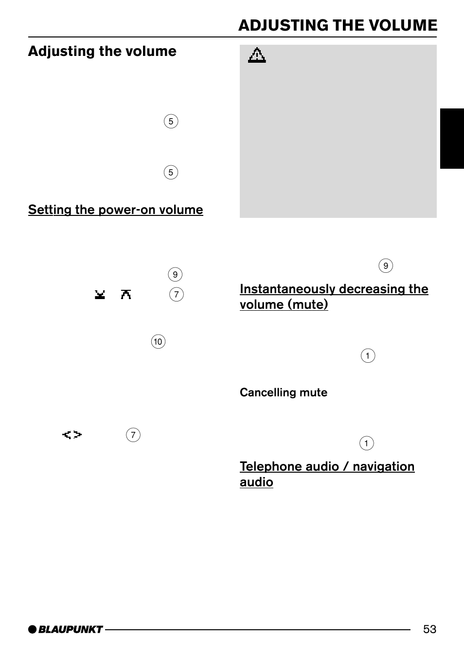 Adjusting the volume | Blaupunkt Acapulco MP54 User Manual | Page 10 / 45