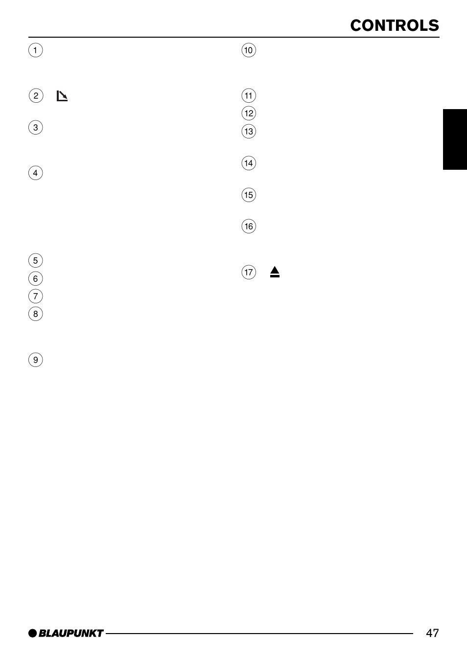 Controls | Blaupunkt Acapulco MP54 User Manual | Page 4 / 45