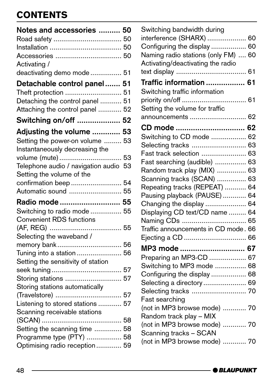 Blaupunkt Acapulco MP54 User Manual | Page 5 / 45