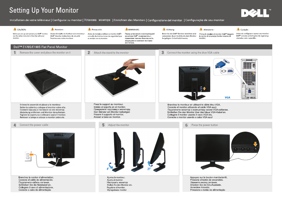 Dell E170S Monitor User Manual | 2 pages