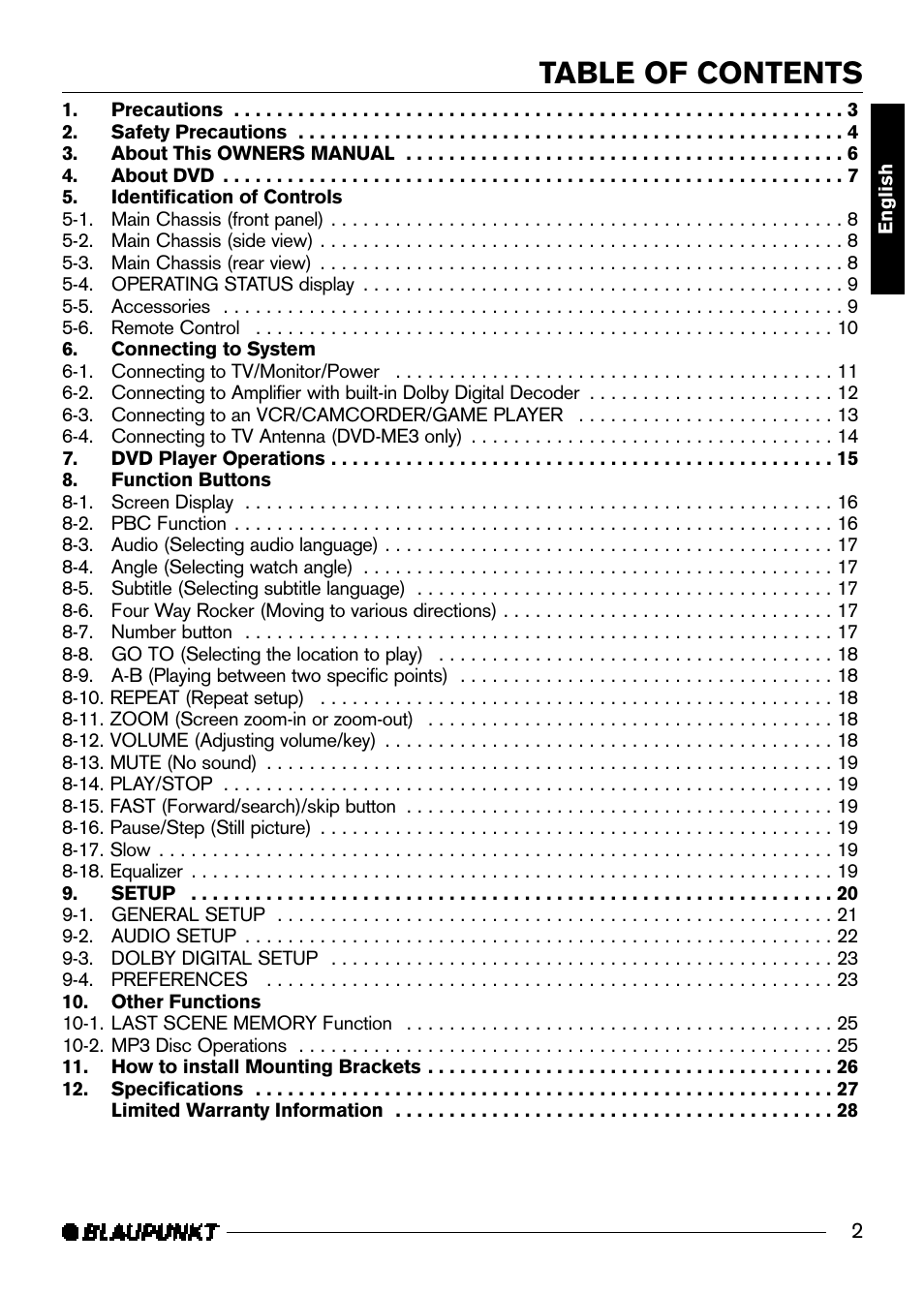 Blaupunkt DVD-ME3 User Manual | Page 3 / 30