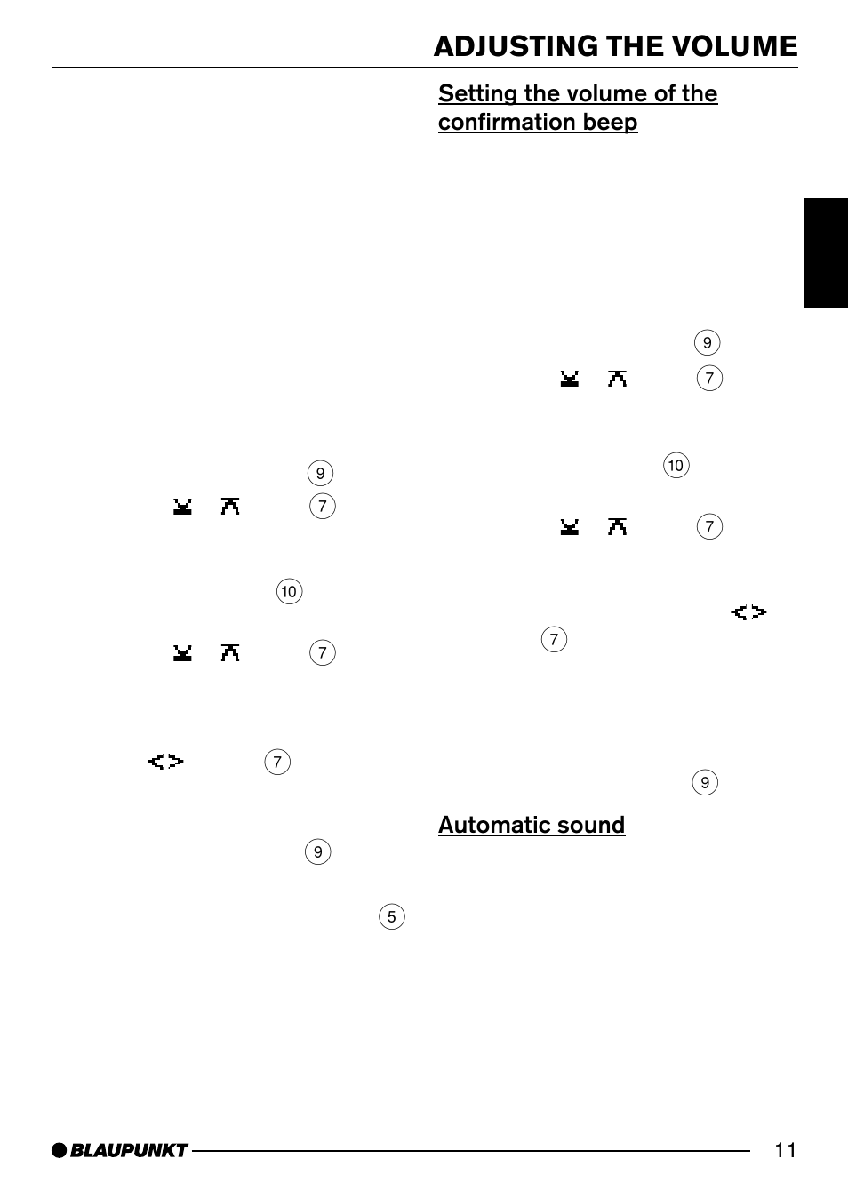 Adjusting the volume | Blaupunkt Acapulco MP54 US User Manual | Page 11 / 43
