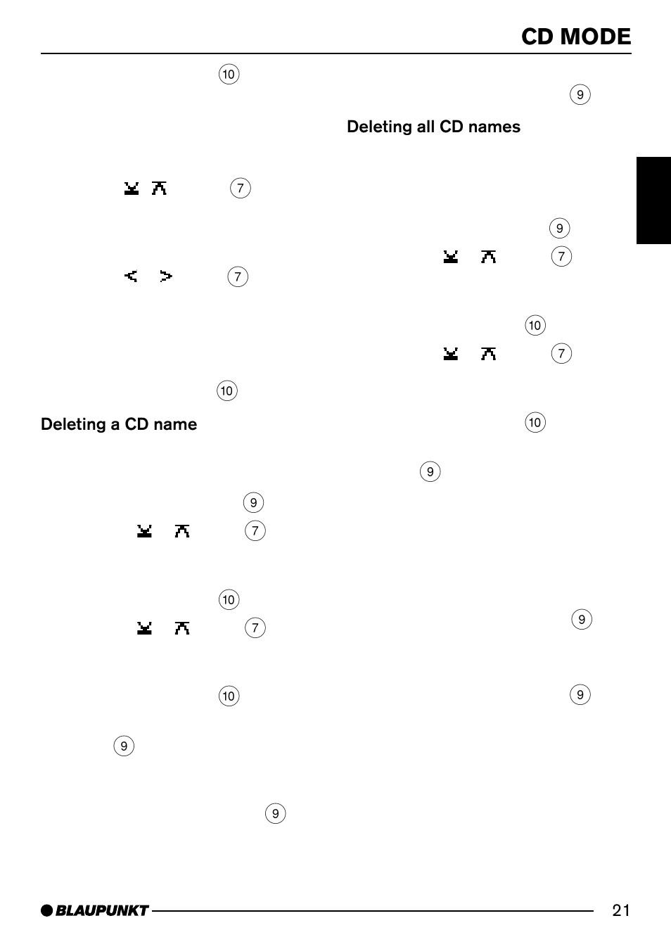 Cd mode 18, Cd mode | Blaupunkt Acapulco MP54 US User Manual | Page 21 / 43