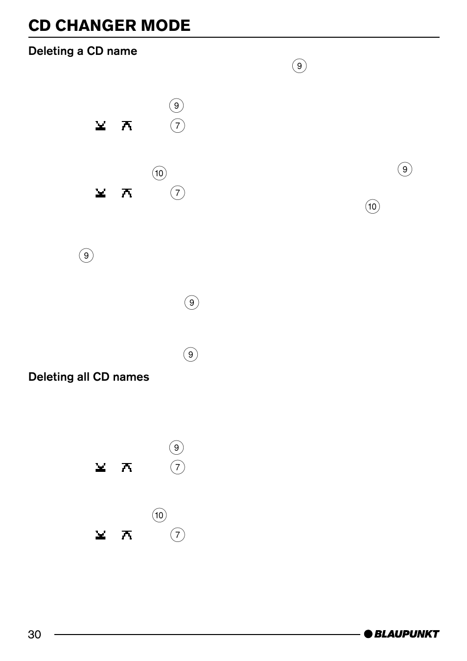 Cd changer mode | Blaupunkt Acapulco MP54 US User Manual | Page 30 / 43