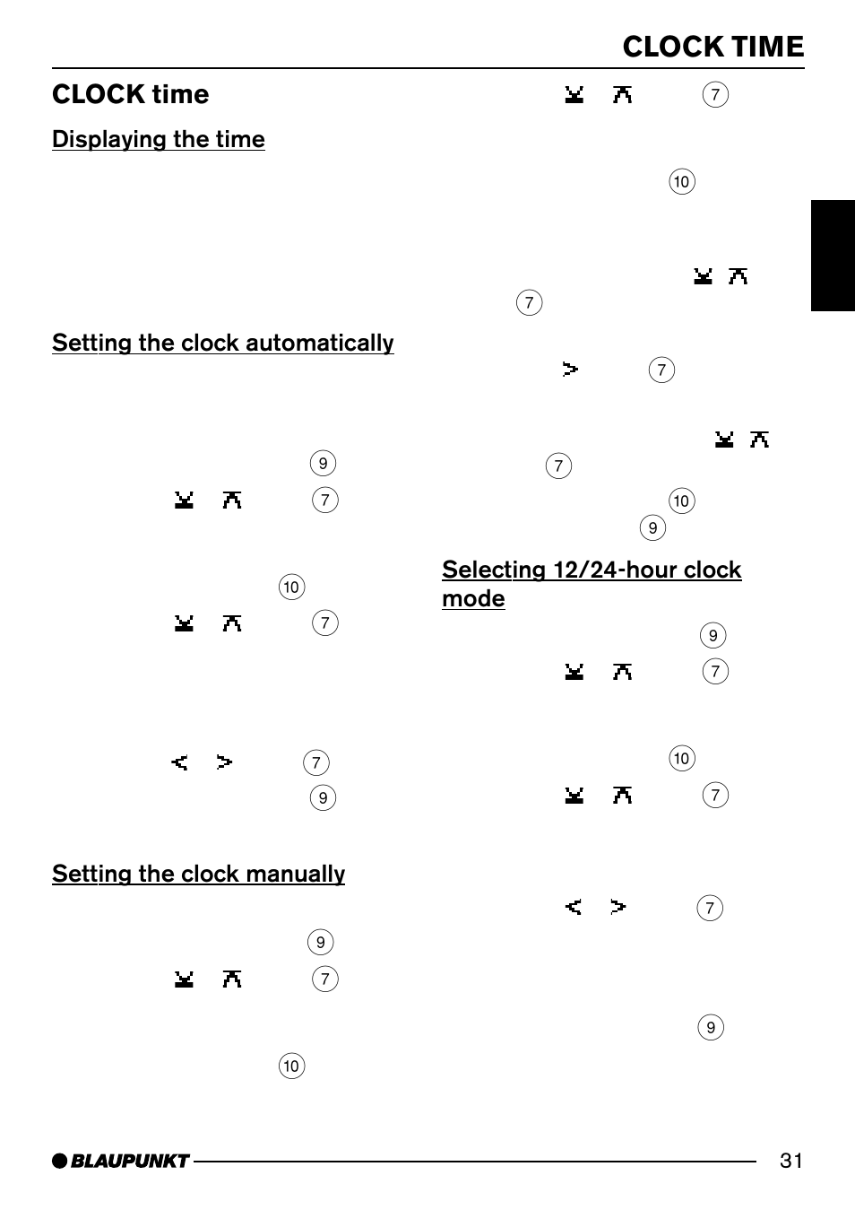 Cd-changer mode 27, Clock time | Blaupunkt Acapulco MP54 US User Manual | Page 31 / 43
