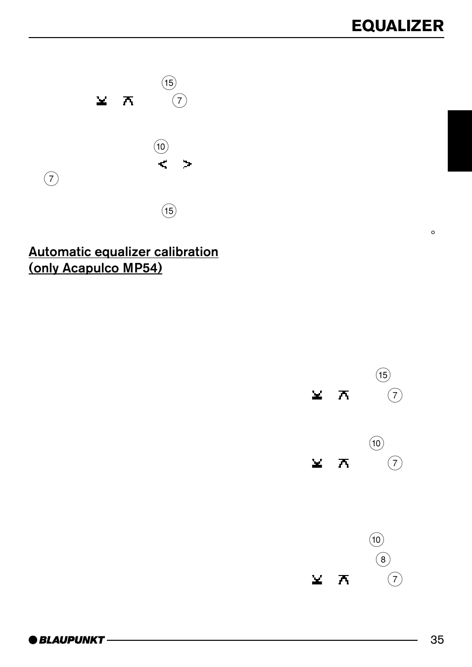 Equalizer | Blaupunkt Acapulco MP54 US User Manual | Page 35 / 43