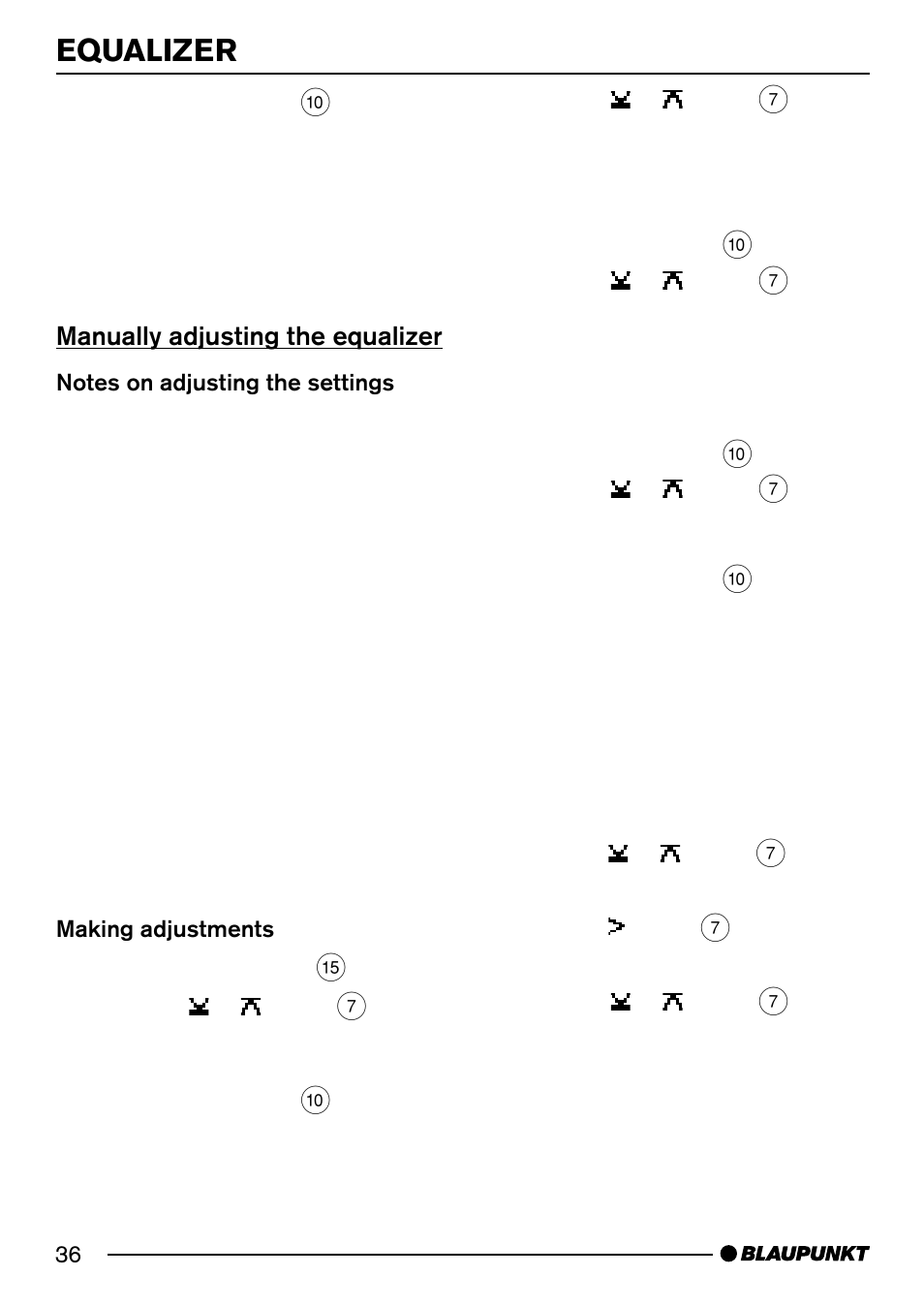 Equalizer | Blaupunkt Acapulco MP54 US User Manual | Page 36 / 43