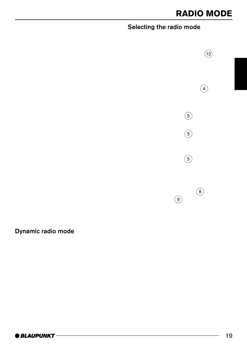 Radio mode | Blaupunkt BREMEN MP74 US User Manual | Page 19 / 50