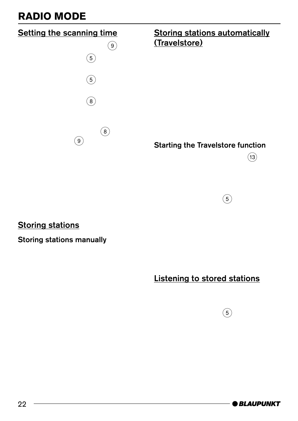 Radio mode | Blaupunkt BREMEN MP74 US User Manual | Page 22 / 50