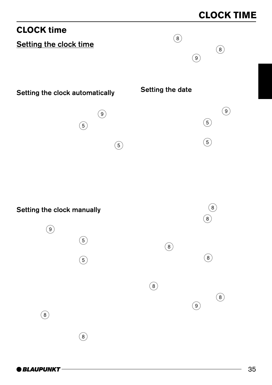 Clock time | Blaupunkt BREMEN MP74 US User Manual | Page 35 / 50