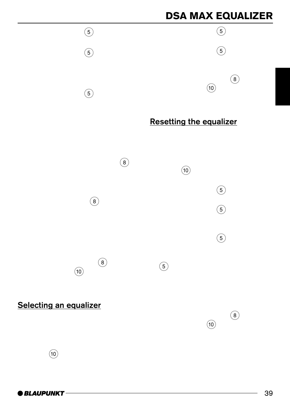 Dsa max equalizer | Blaupunkt BREMEN MP74 US User Manual | Page 39 / 50