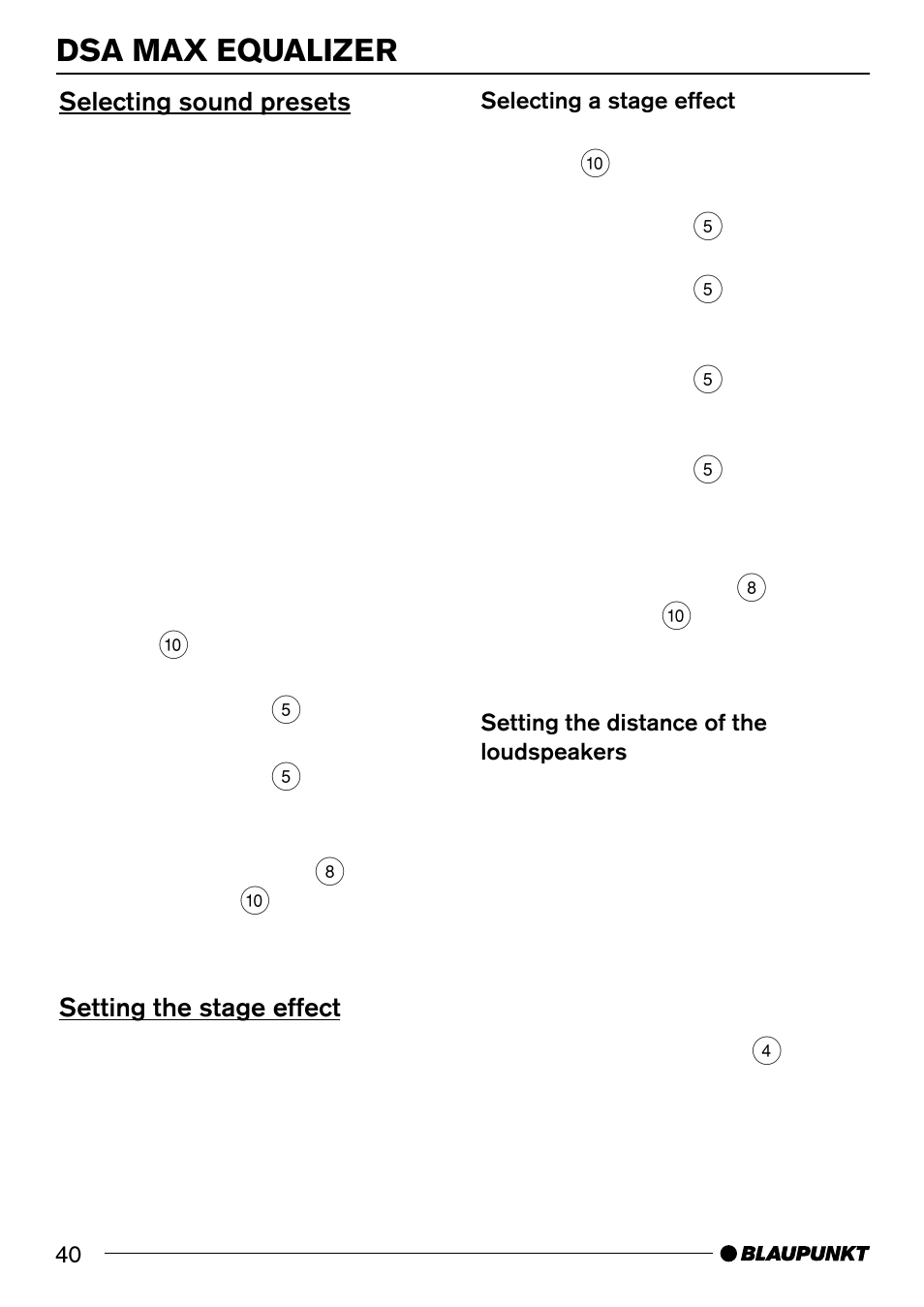 Dsa max equalizer | Blaupunkt BREMEN MP74 US User Manual | Page 40 / 50