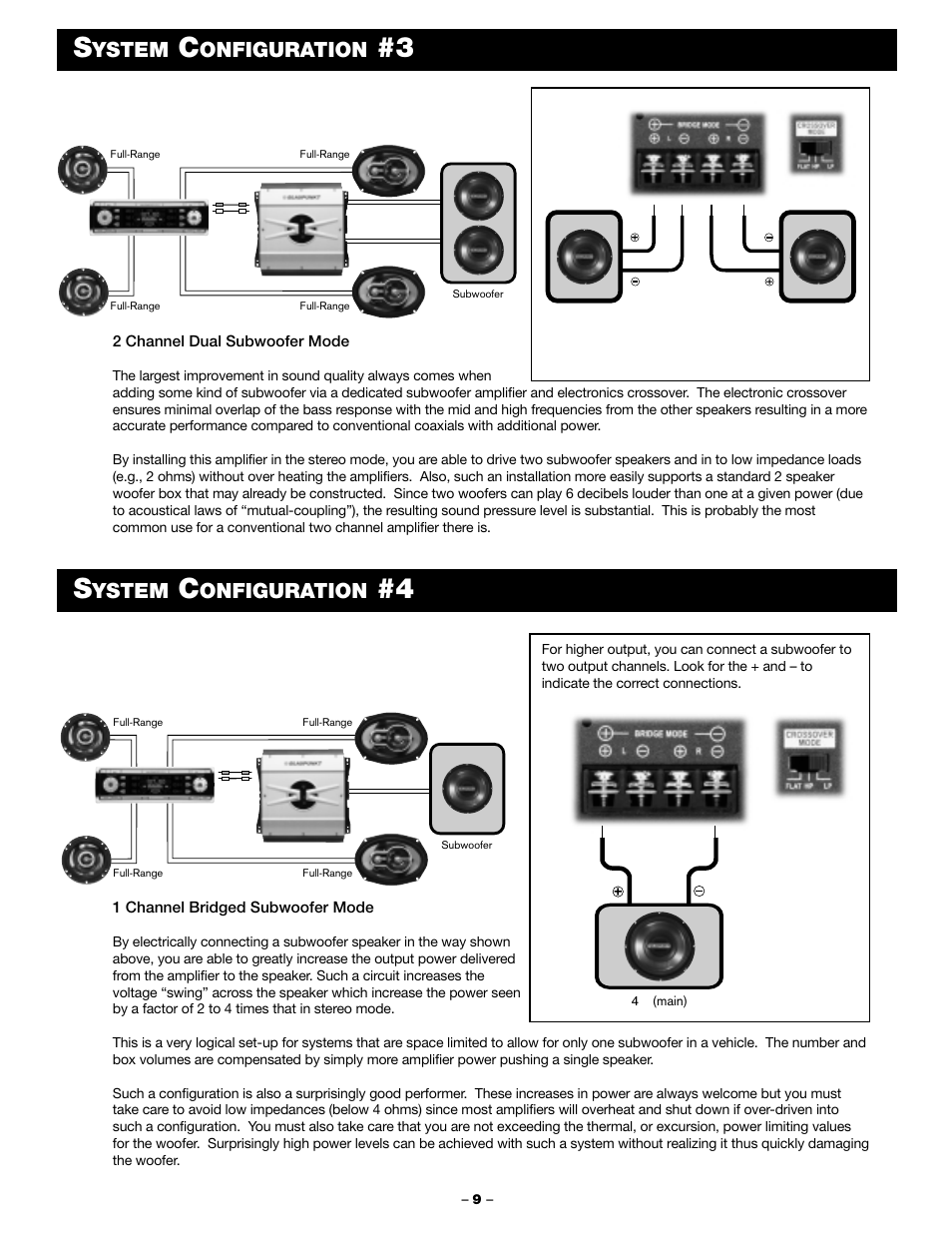 Ystem, Onfiguration | Blaupunkt PCA 250 User Manual | Page 11 / 44