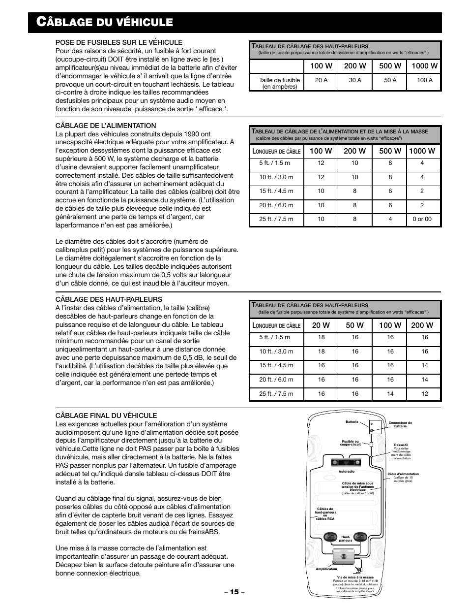 Âblage du véhicule | Blaupunkt PCA 250 User Manual | Page 17 / 44