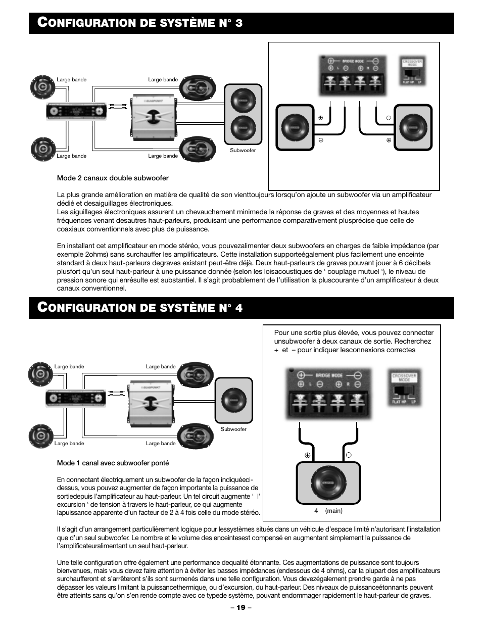 Onfiguration de système n° 3, Onfiguration de système n° 4 | Blaupunkt PCA 250 User Manual | Page 21 / 44