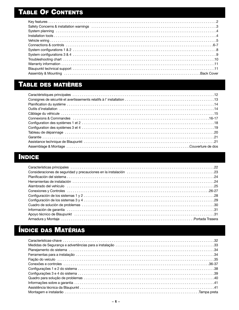 Blaupunkt PCA 250 User Manual | Page 3 / 44