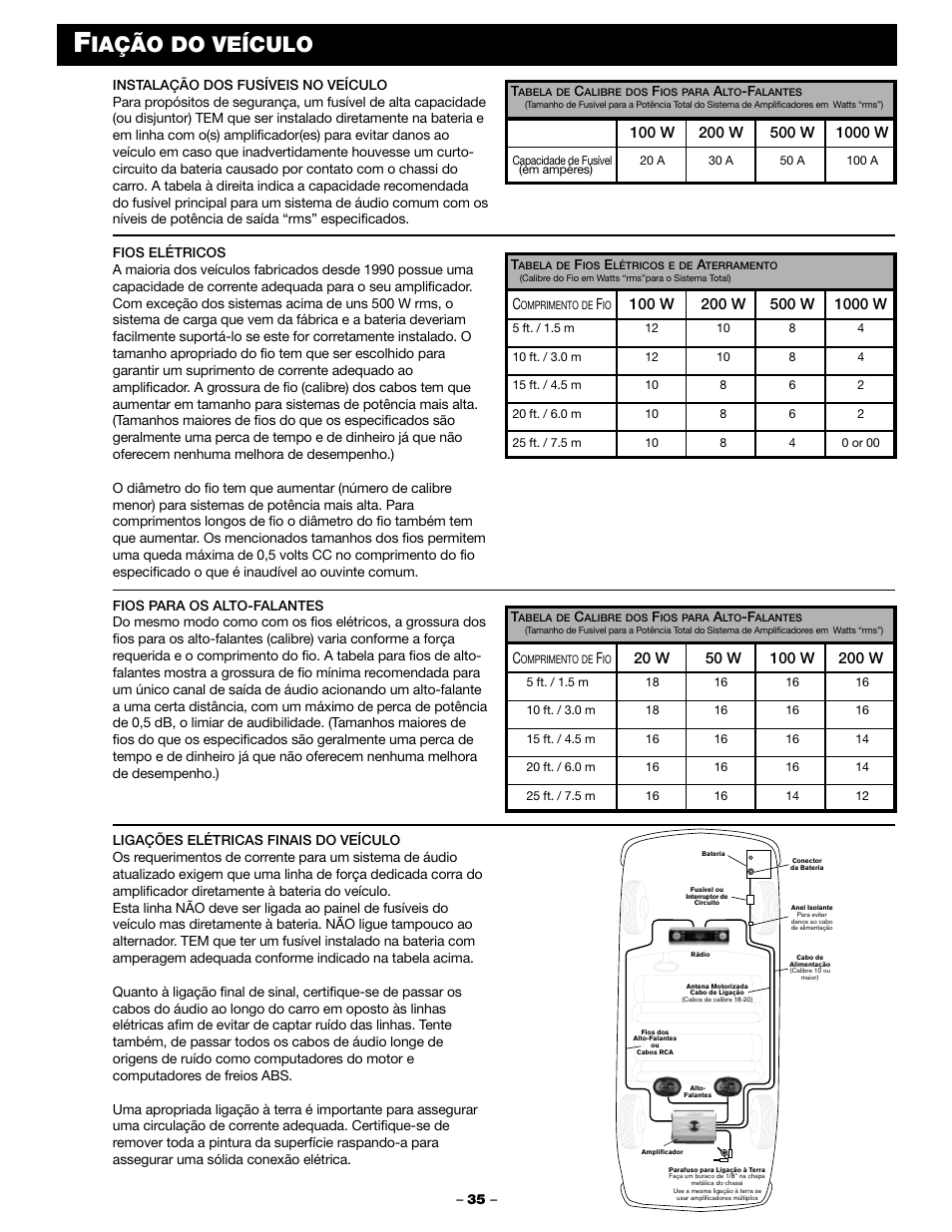 Iação do veículo | Blaupunkt PCA 250 User Manual | Page 37 / 44