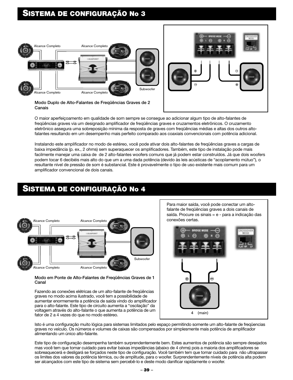 Istema de configuração no 3, Istema de configuração no 4 | Blaupunkt PCA 250 User Manual | Page 41 / 44