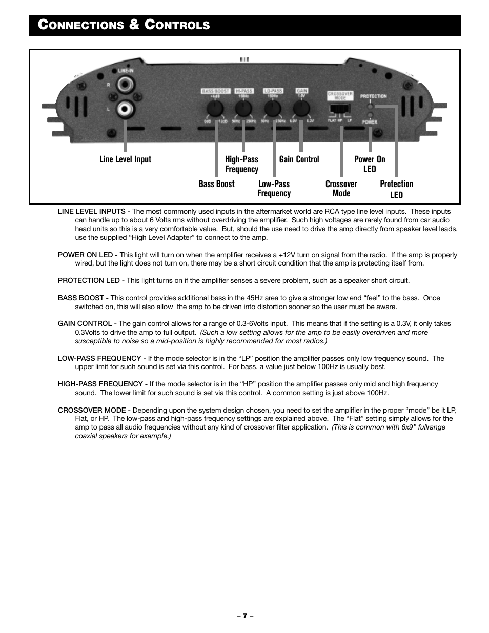 Onnections, Ontrols | Blaupunkt PCA 250 User Manual | Page 9 / 44