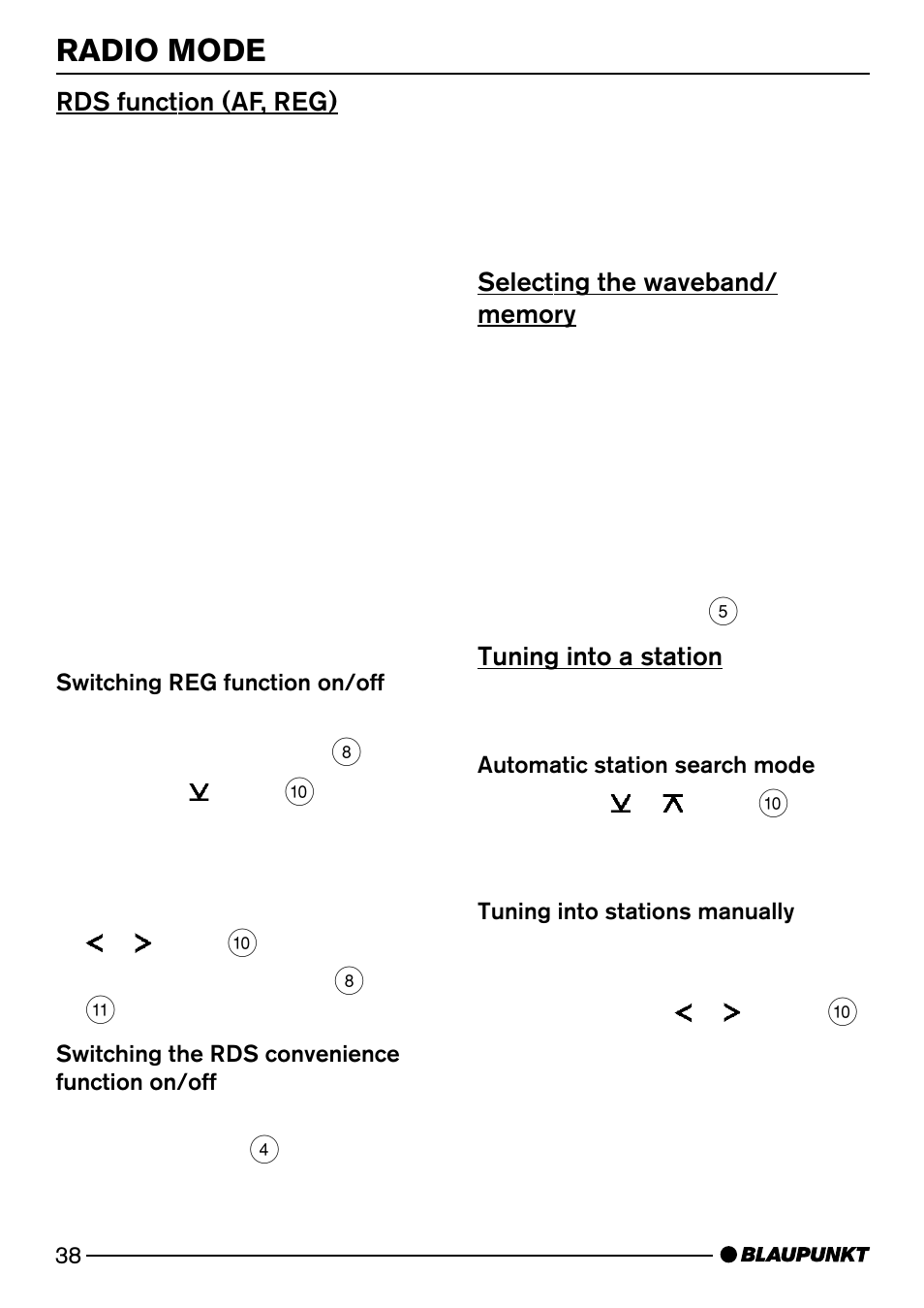 Radio mode | Blaupunkt Alaska DJ52 User Manual | Page 11 / 30