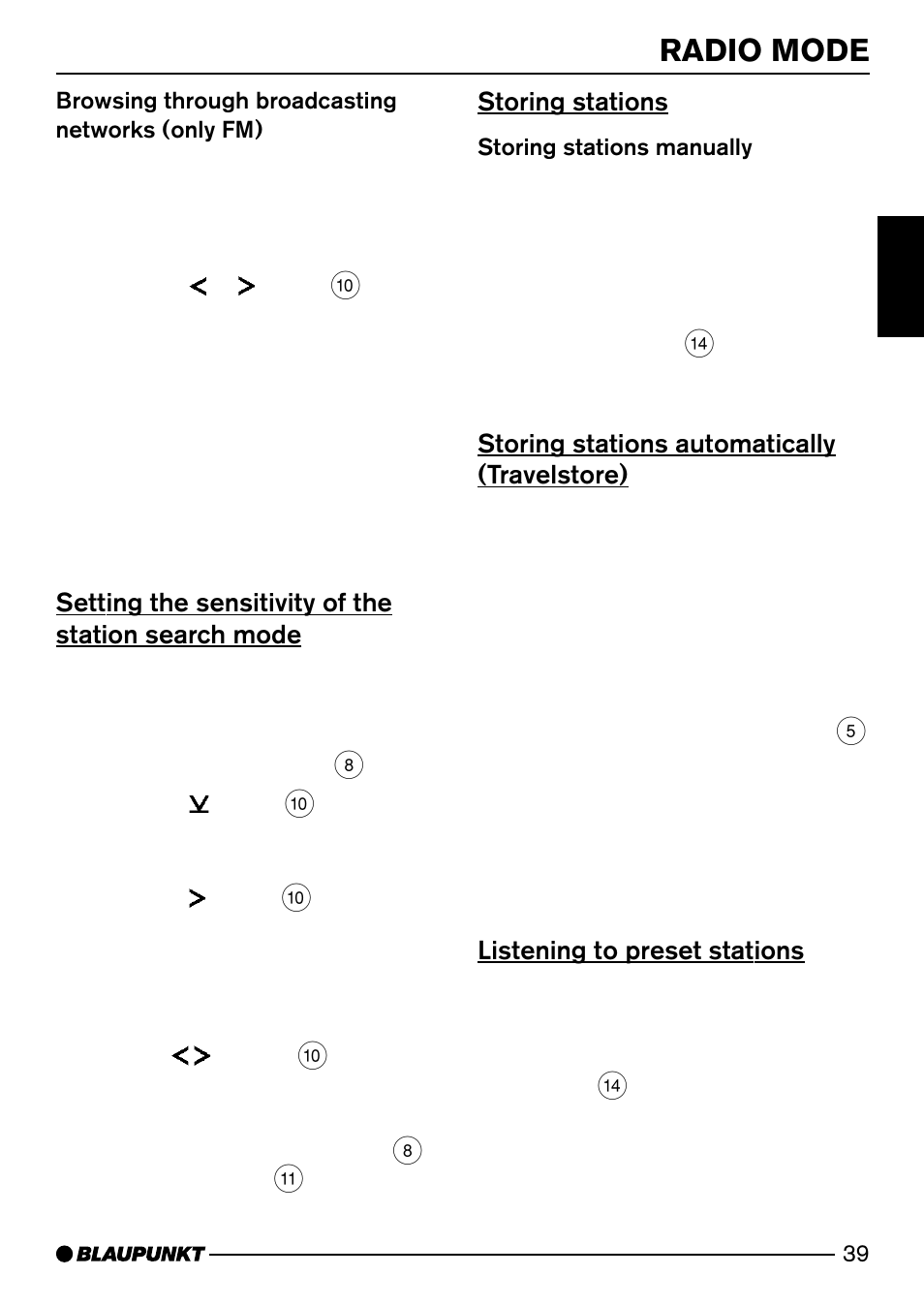 Radio mode | Blaupunkt Alaska DJ52 User Manual | Page 12 / 30