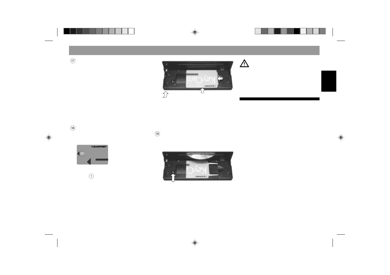 Keycard, Quick reference | Blaupunkt SAN FRANCISCO RDM 169 User Manual | Page 12 / 45