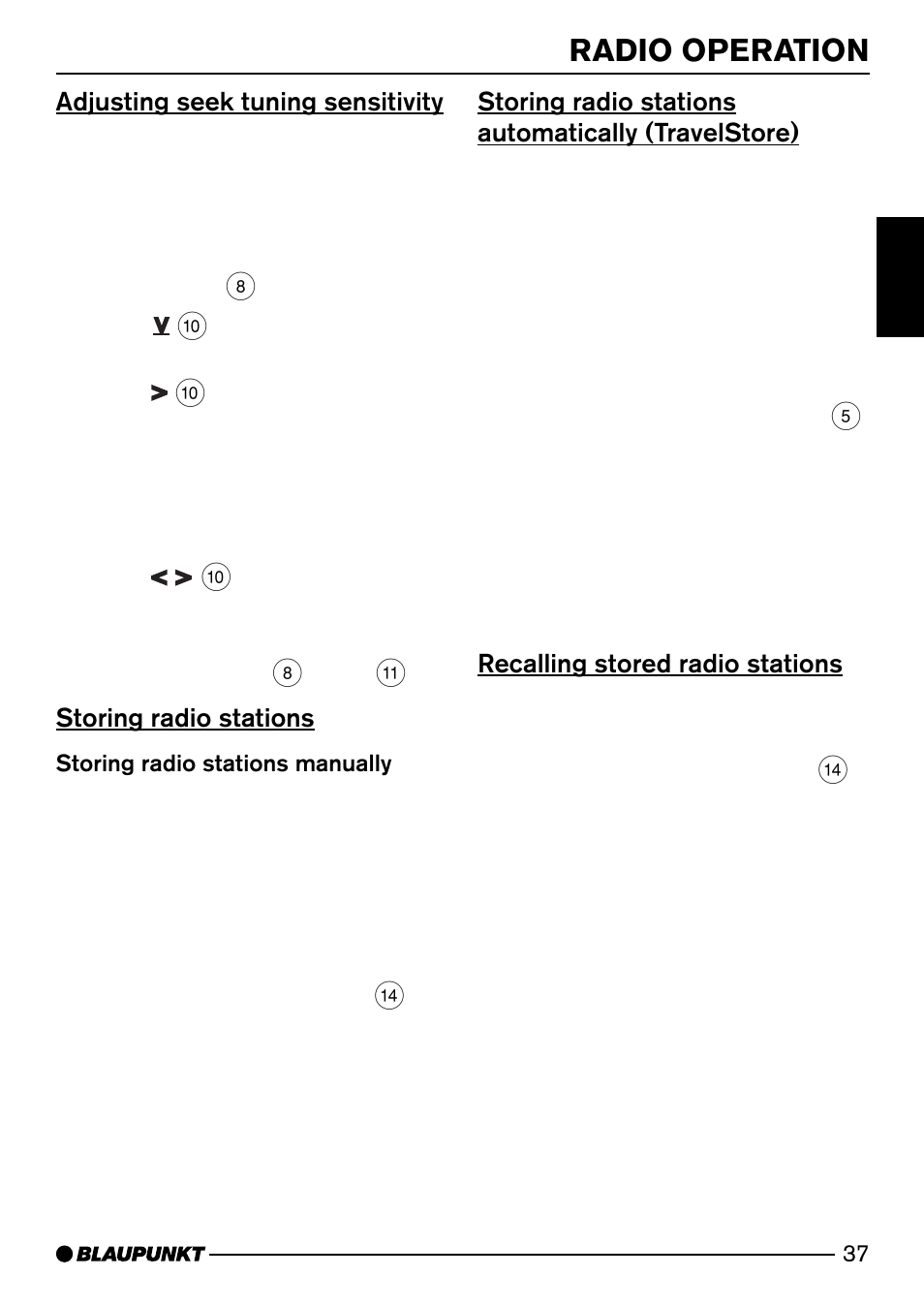 Radio operation | Blaupunkt HEIDELBERG CD50 User Manual | Page 12 / 29