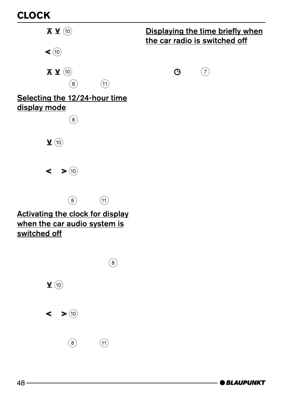 Clock | Blaupunkt HEIDELBERG CD50 User Manual | Page 23 / 29