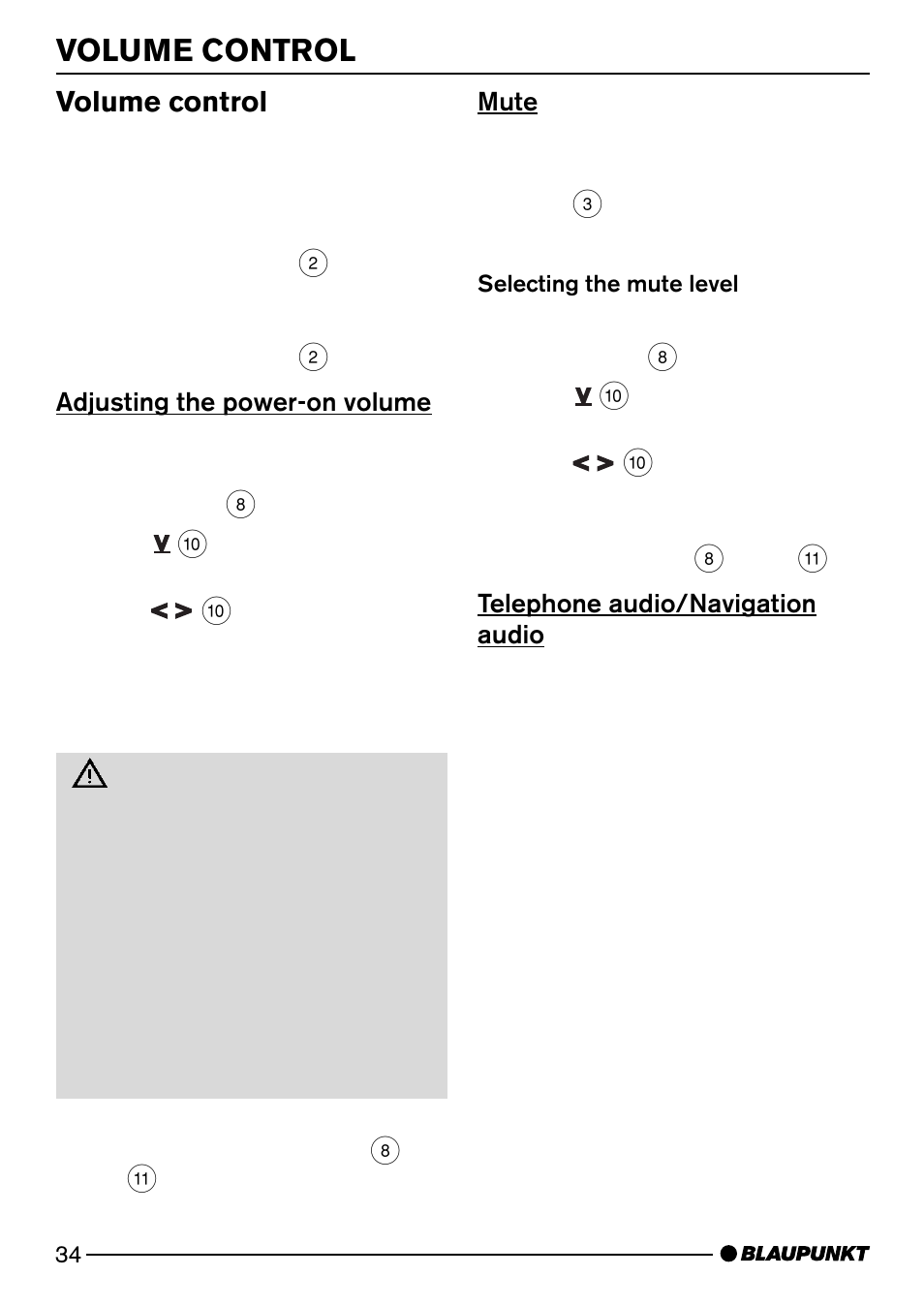 Volume control | Blaupunkt HEIDELBERG CD50 User Manual | Page 9 / 29