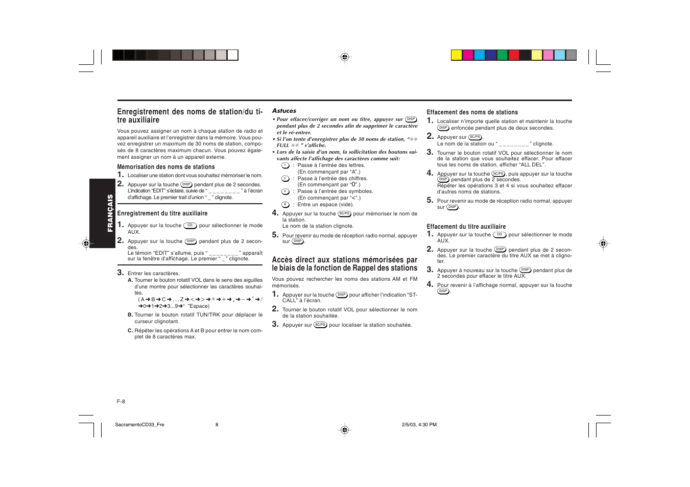 Blaupunkt Sacramento CD33 User Manual | Page 25 / 65