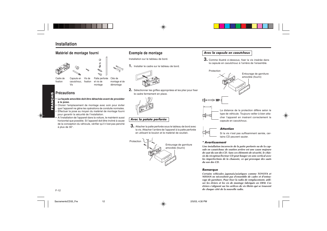 Installation | Blaupunkt Sacramento CD33 User Manual | Page 29 / 65
