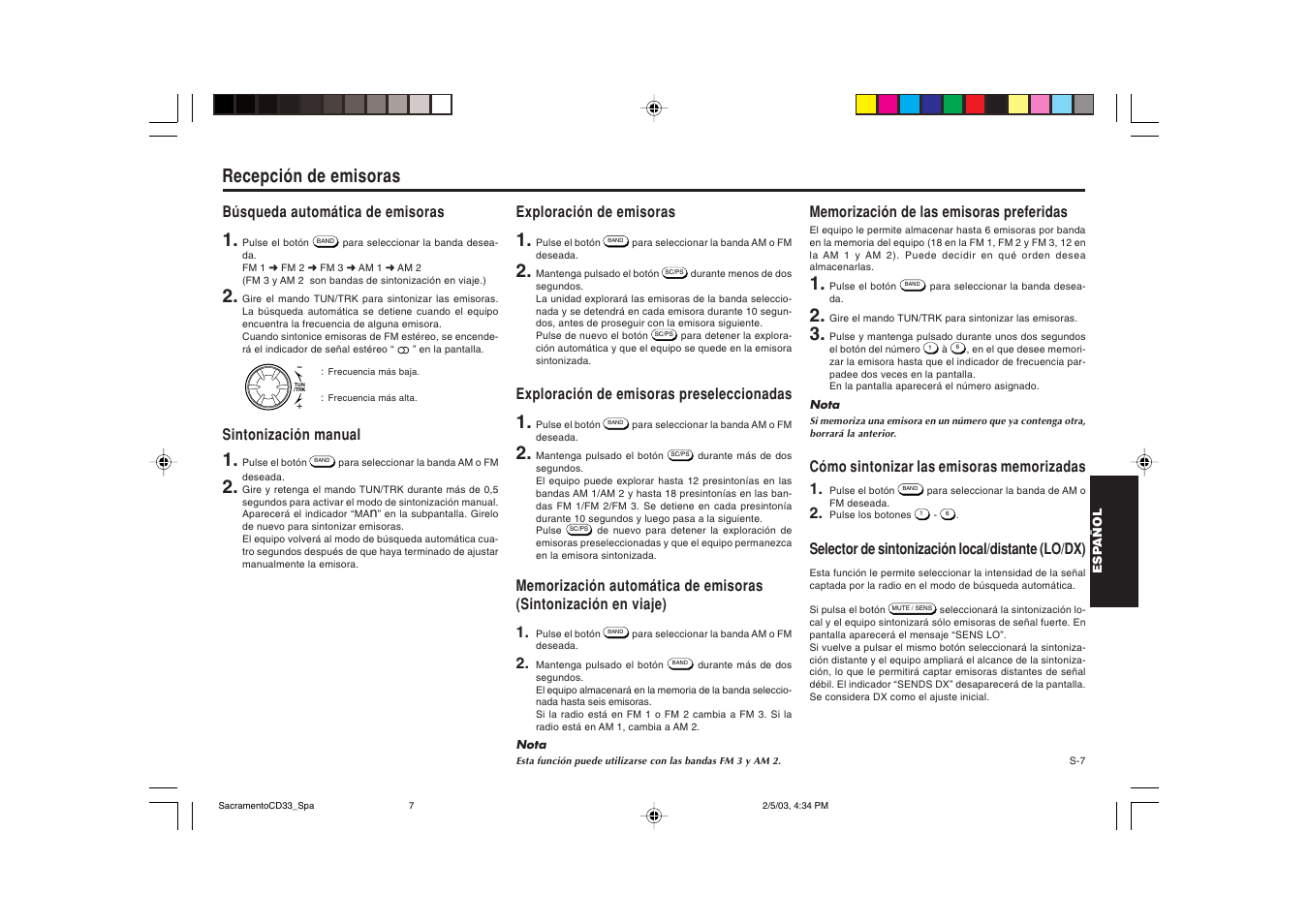 Recepción de emisoras | Blaupunkt Sacramento CD33 User Manual | Page 40 / 65