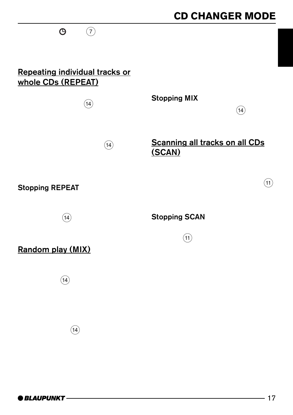 Cd changer mode | Blaupunkt HEIDELBERG CD51 User Manual | Page 17 / 27